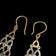 9K Yellow Gold Open Work Chandelier / Waterfall / Lattice Earrings