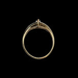 10K Yellow Gold Diamond & Sapphire Marquise Split Shank Ring Size 7 1/2