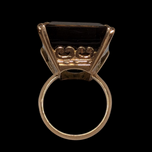 14K Yellow Gold Smoky Quartz Statement / Cocktail Ring Size 5