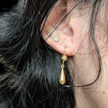 14K Yellow Gold Unoaerre Italian Drop Earrings Lever Back