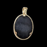 10K Yellow Gold Onyx & Diamond Lion / Leo Astrology / Zodiac Pendant