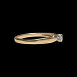 14K Yellow Gold 0.18 CT Diamond Solitaire Ring Size 9 1/2