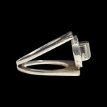 Sterling Silver Brutalist / Modernist Double Band with Brushed Face Statement Ring Size 6 3/4