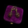 Gilt Silver / Gold Wash / Vermeil Bohemian Garnet Flower Cluster Drop Earrings Hinge Hoop