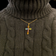 14K Yellow Gold Multi Gemstone Cross Pendant