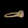 Antique 14K Yellow Gold Baguette Cut Synthetic Pink Sapphire Ring Size 5 1/4