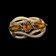 Antique Gold Filled Love Knot Brooch with Citrine Paste *Glass* and Floral Etching