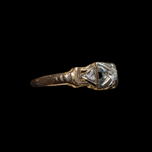 14K Gold Bluebird Diamond Textured Vintage Ring Size 6