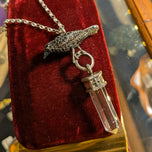 Sterling Silver Designer Thomas Sabo Crow / Raven Black CZ Crystal Necklace