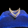 14K Yellow Gold Chevron Diamond Stacker Ring Size 6.5