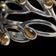 Modernist Abstract Sterling Silver & Tiger's Eye Leaf Cuff Bracelet Mexico