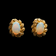 14K Yellow Gold Opal Stud Earrings
