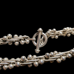 Sterling Silver "DNA" Ball Statement Necklace Toggle Clasp