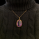 Antique 14K Yellow Gold Natural Faceted Amethyst Filigree Open Work Pendant