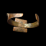 Mid-Century Modernist / Brutalist Rafael Alfandary Glass & Copper Cuff Bracelet
