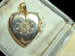 18K Yellow Gold Heart Locket Pendant Vintage Italy Venice