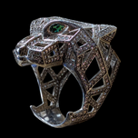 Sterling Silver and Cubic Zirconia Jaguar Ring Size 9