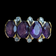 10K Yellow Gold 4 Stone Amethyst & Diamond Band Ring
