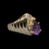 10K Yellow Gold Teardrop Amethyst & Diamond Ring Size 5 1/4