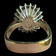 14K & 18K Gold White Opal Mosaic Diamond Halo Ring Squared Shank