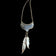 Native American Sterling Silver & Turquoise Feather Pendant Necklace