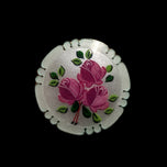 Sterling Silver & Enamel Painted Flower Brooch: Norway