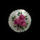 Sterling Silver & Enamel Painted Flower Brooch: Norway