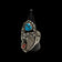 Sharon Cisco Navajo Native American Bear Claw Ring with Turquoise & Coral Size 10 1/4