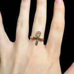 10K Yellow Gold Egyptian Ankh Ring Size 6.5