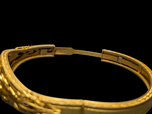 Vintage / Edwardian Gold Plated & Glass Filigree Floral Hinge Bracelet