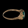 10K Yellow Gold Art Deco Style Green Glass Ring Size 6.5