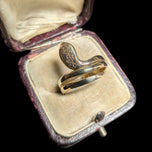 14K Yellow Gold Etched Snake Ring Size 7