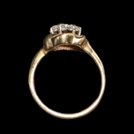 14K Yellow Gold Natural Diamond Cluster / Knot / Cocktail Ring 7