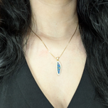 18K Yellow Gold Boulder Opal Custom Made Doublet and Diamond Pendant