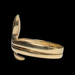 14K Yellow Gold Etched Snake Ring Size 7