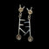 Sterling Silver Abstract Modernist Branch / Spoon Drop Dangle Earrings - Signed