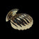 14K Yellow Gold Hollow Shell / Ribbed Stud Earrings