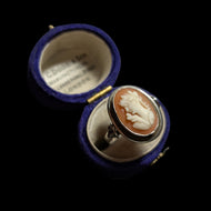 Vintage Sterling Silver Detailed Cameo Ring Size 6 3/4