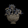 Art Deco Sterling Silver, Marcasite & Blue Sapphire Flower Vase Brooch