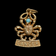 10K Yellow Gold Cancer Crab Zodiac Charm / Pendant With Turquoise