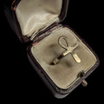 10K Yellow Gold Egyptian Ankh Ring Size 6.5