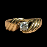 14K Yellow Gold Birks 0.20 CT Natural Diamond Ring Size 4 3/4