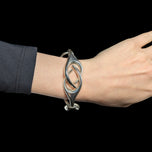 Sterling Silver Abstract Interlinking Chain Panel Bracelet Mexico