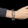 Sterling Silver Abstract Interlinking Chain Panel Bracelet Mexico