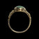 14K Yellow Gold Jadeite Cabochon Filigree Ring Size 8 3/4
