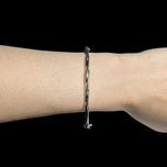 10K White Gold Twist Hinge Cuff Bangle Bracelet Italy