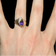 10K Yellow Gold Teardrop Amethyst & Diamond Ring Size 5 1/4