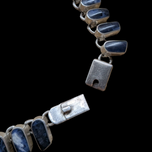 Vintage Mexico 950 Silver Sodalite Necklace, Ring, and Bracelet Set - Ring Size 10