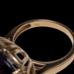18K Yellow Gold Amethyst and Diamond Statement / Cocktail Ring Size 6 3/4