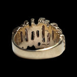 10K Yellow Gold Brutalist Geometric Abstract Ring Size 5